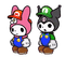 Request: My Melody/Kuromi Cosplay Mario/Luigi - 免费PNG 动画 GIF