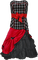 cecily-robe bustier noire rouge - ingyenes png animált GIF