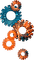 Steampunk.Gears.Blue.Orange - PNG gratuit GIF animé