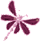 chantalmi papillon butterfly libellule dragonfly pink rose violet purple - Бесплатный анимированный гифка анимированный гифка