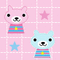 Kawaii pastel kidcore bg background tile bear - Darmowy animowany GIF animowany gif