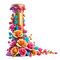 Golden pillar roses pink blue gold rox - PNG gratuit GIF animé