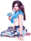 soave woman spring flowers fashion pink blue - 無料png アニメーションGIF