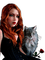 gothic woman with cat by nataliplus - gratis png geanimeerde GIF