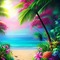 fantasy rainbow beach background - gratis png animerad GIF