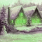Green Winter Cottage - GIF animado grátis Gif Animado