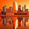 Orange City with Water Reflection - PNG gratuit GIF animé