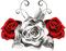 soave deco flowers rose black white red