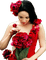 woman in red with red flowers, sunshine3 - PNG gratuit GIF animé