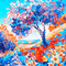 soave background animated painting blue orange - GIF animé gratuit GIF animé