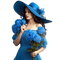Женщина в голубом - Free PNG Animated GIF