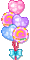 kawaii heart balloons - Besplatni animirani GIF animirani GIF