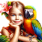 Child - Parrot - png gratuito GIF animata