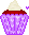 Pixel Red Velvet Cupcake in Purple Wrapper - zdarma png animovaný GIF