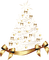Sapin de Noël doré avec ruban - PNG gratuit GIF animé