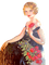 Vintage Woman with a bouquet - Free animated GIF
