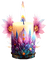 Candle flower deco watercolor rox - PNG gratuit GIF animé