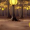 Brown Forest with Yellow Lanterns - фрее пнг анимирани ГИФ