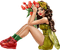 Femme sprig, aquarelle,  fleur, Orabel - GIF animé gratuit