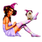 halloween witch with cat by nataliplus - gratis png animeret GIF