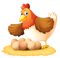Kaz_Creations Deco Easter Hen With Eggs - gratis png geanimeerde GIF