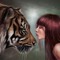 woman with tiger bp - PNG gratuit GIF animé
