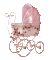 Vintage Pink Baby Girl Carriage - Gratis geanimeerde GIF geanimeerde GIF