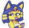 Ankha with a smartphone (Transparent by me) - Gratis animeret GIF animeret GIF