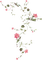 Pink green flowers leaves deco [Basilslament] - png gratuito GIF animata