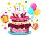 balloon ballons birthday tube deco anniversaire party  ballon ballons geburtstag  present gift cake - PNG gratuit GIF animé