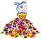 Easter Bunny with Jelly Beans - GIF animé gratuit GIF animé