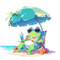 loly33 grenouille plage - Free PNG Animated GIF