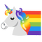 rainbow unicorn emoji emojikitchen - png grátis Gif Animado