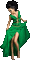 Femme en robe verte - GIF animé gratuit GIF animé
