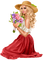 Femme avec fleurs et chapeau - PNG gratuit GIF animé