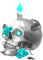 Skull.Candle.Roses.Black.White.Turquoise - 免费PNG 动画 GIF