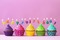 image ink happy birthday candle cupcake color edited by me - png grátis Gif Animado