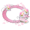 pink oval flower frame deco pink ovale fleur  cadre - ingyenes png animált GIF