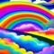 Rainbow and Rainbow Clouds - png grátis Gif Animado