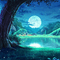 Y.A.M._Fantasy Landscape moon background - ingyenes png animált GIF