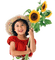 petite fille  tournesol - Free PNG Animated GIF