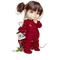 bébé fillette en pyjama rouge - gratis png geanimeerde GIF
