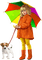 Children. Girl with an umbrella. Autumn. Rain. - Free PNG Animated GIF