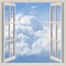 window fenster fenêtre fenetre room raum chambre zimmer sky heaven clouds nuages  white blanc fond background bleu - PNG gratuit GIF animé