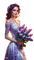 Девушка с букетом - Free PNG Animated GIF
