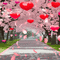 Sakura & Lovehearts Background - Zdarma animovaný GIF animovaný GIF