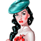 kikkapink vintage woman fashion hat - ingyenes png animált GIF