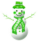Snowman.White.Green - zdarma png animovaný GIF