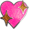 metal heart with stars hot pink glitter - PNG gratuit GIF animé