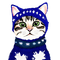 kikkapink watercolor cute animal winter cat - PNG gratuit GIF animé